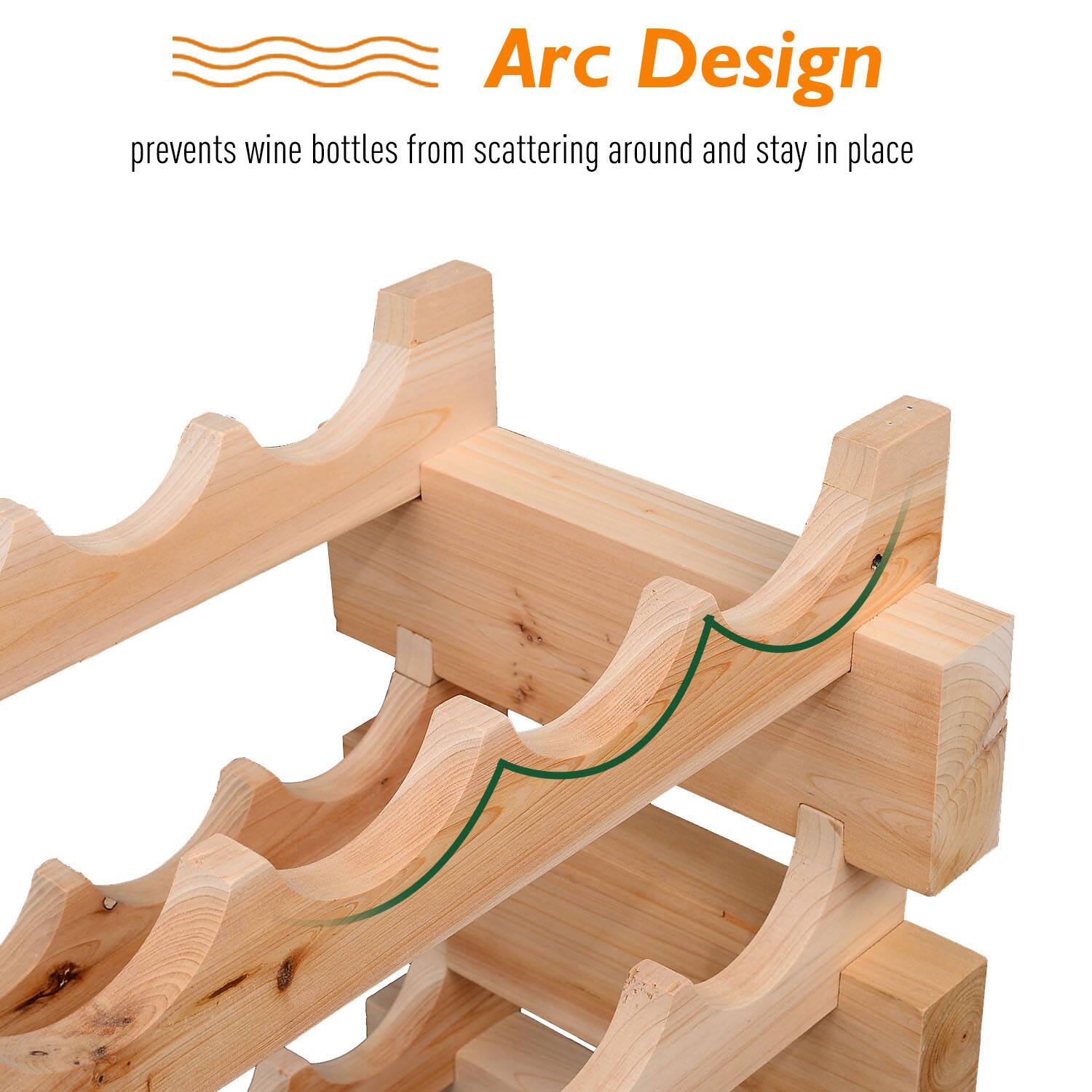 Arc Design
prevents wine bottles from scattering around and stay in place
