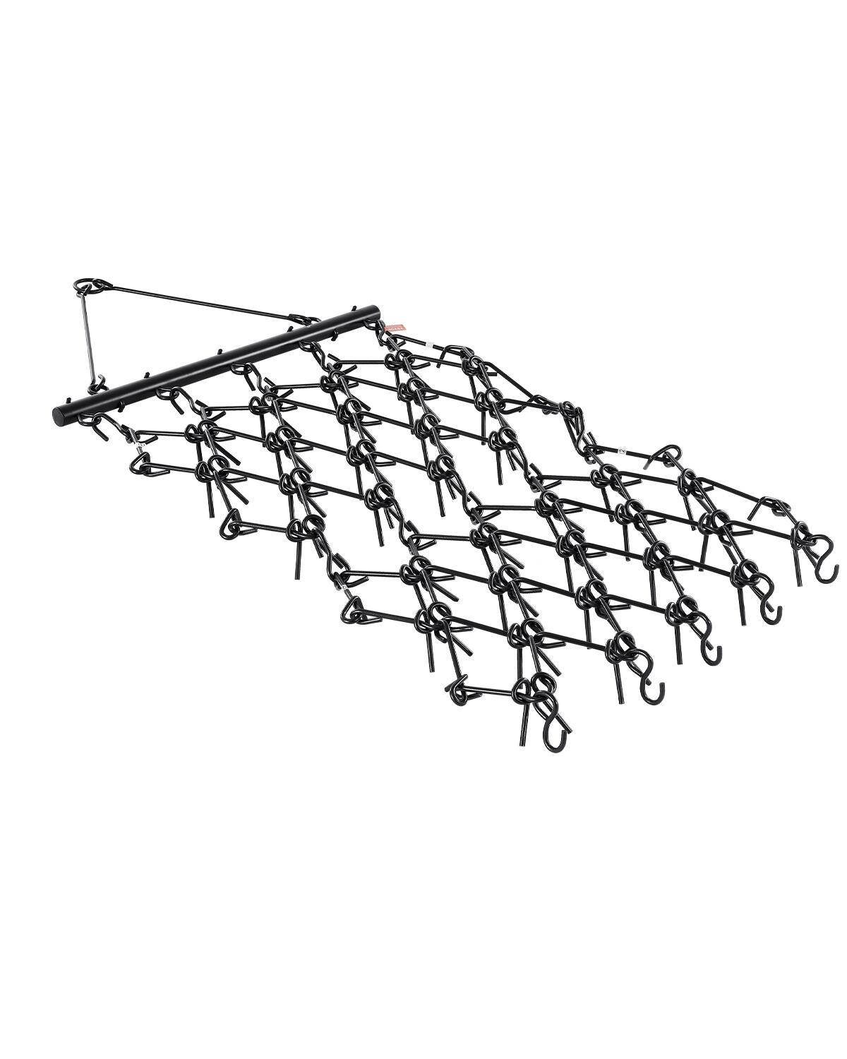 VEVOR - Drag Harrow, 4 x 4 ft Durable Chain Harrow with 69 Sharp Teeth, Suitable for ATV UTV Tractor, Ideal for Soil Preparation - Black