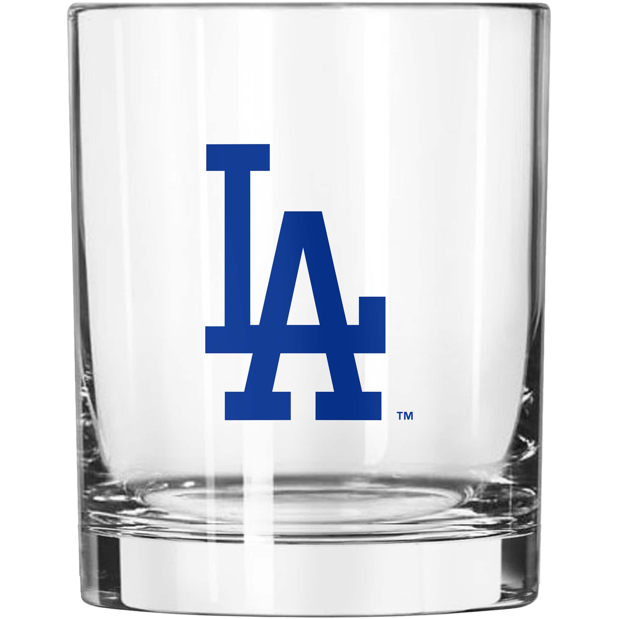 Front. Logo Brands - Los Angeles Dodgers 14oz. Game Day Rocks Glass - Multicolor.