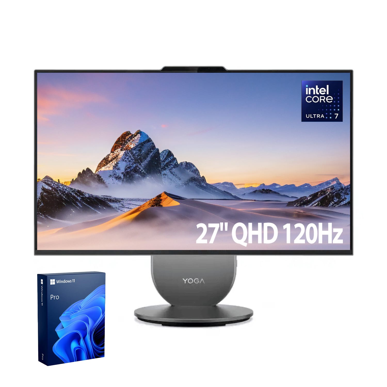Intel Core Ultra 7 27" QHD 120Hz  
Windows 11 Pro  
Yoga