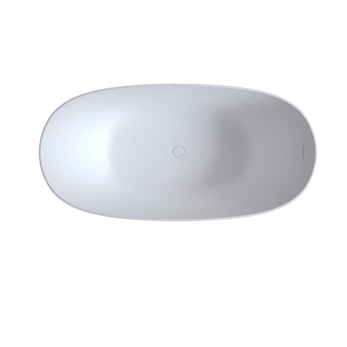 Alt View 4. Loheer - Loheer 69 in Freestanding Solid Surface Soaking Bathtub, Matte White Stone Resin Tub with Overflow Drain - Matte White.