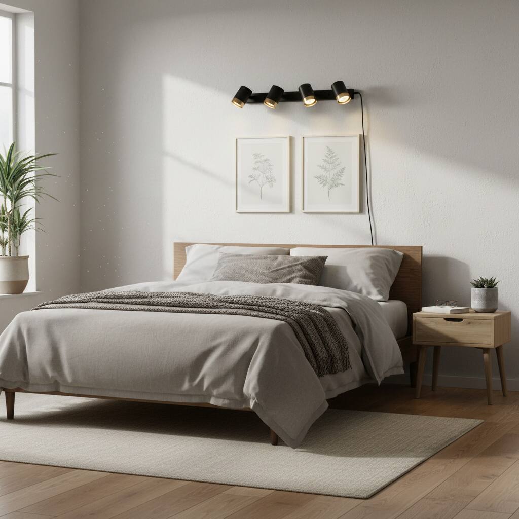 Back. Dazzed Corner - 4-Light Plug-in Track Lighting with Pivoting Heads - Black.