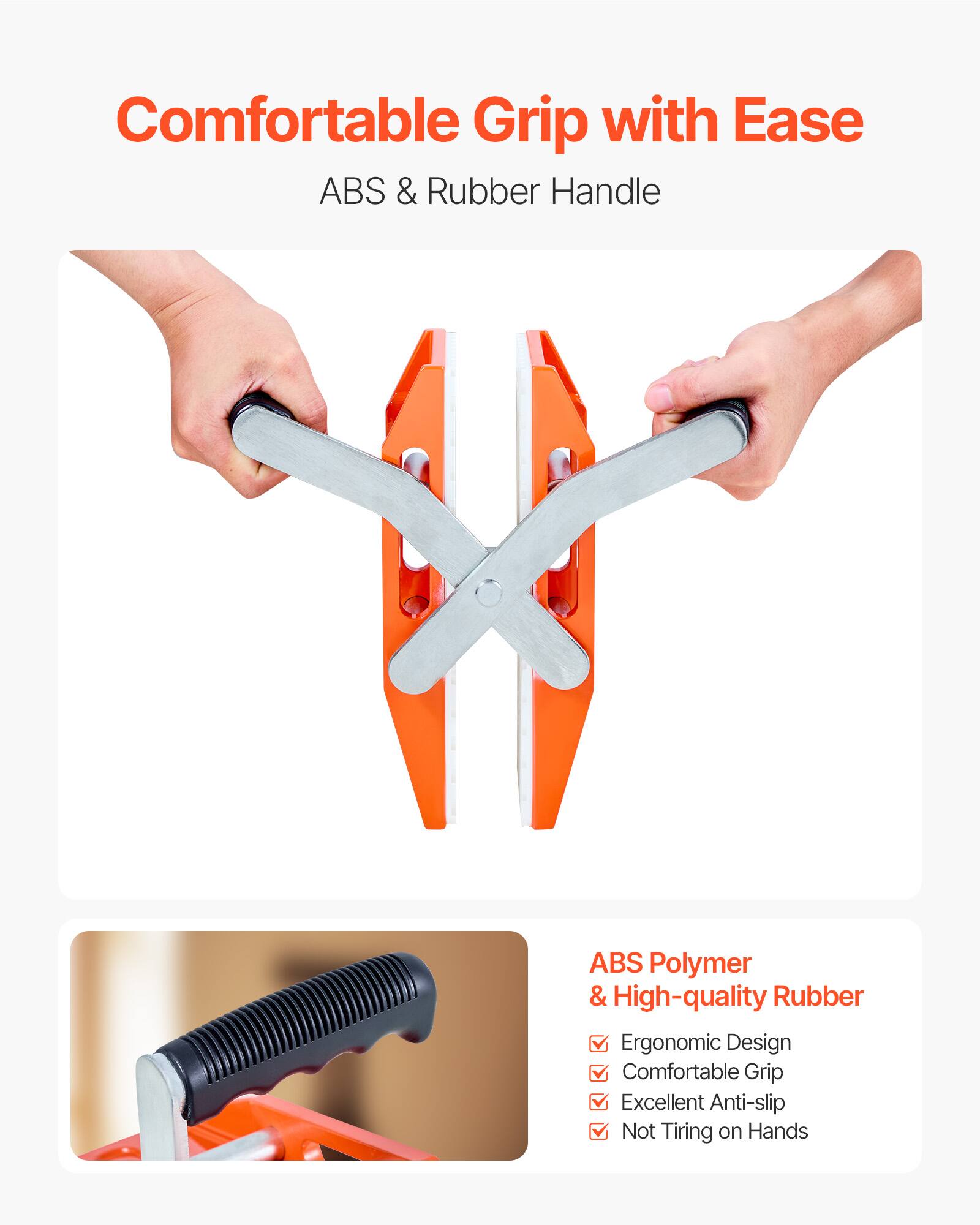 Comfortable Grip with Ease  
ABS & Rubber Handle  

ABS Polymer & High-quality Rubber  
- Ergonomic Design  
- Comfortable Grip  
- Excellent Anti-slip  
- Not Tiring on Hands
