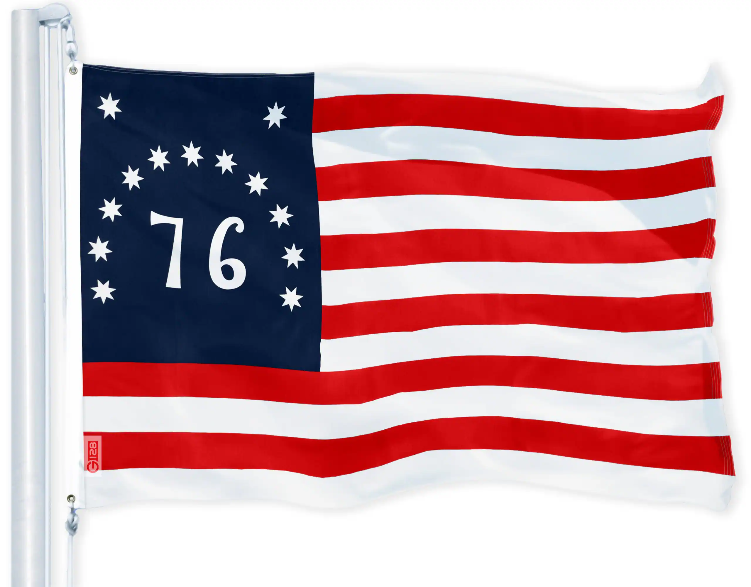 Front. G128 - Bennington Historical American Revolution Flag, 3 x 5 ft Polyester - Assorted Colors.