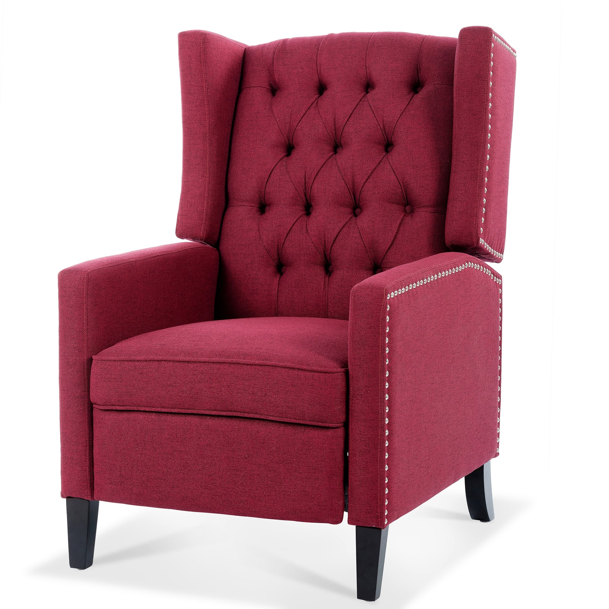 Boyel Living - Fabric Upholstered Tufted Manual Recliner Chair - Burgundy and Brown price history on PriceWatchPro