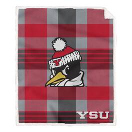 Pegasus - Youngstown State Penguins 60- x 70- Plaid Steel Ultra Cozy Sherpa Blanket - Multicolor