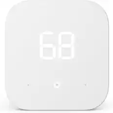 Front. Amazon - Amazon Smart Thermostat – Save money and energy - Works with Alexa and Ring - C-wire required - White.