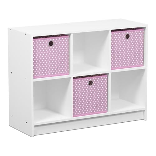 White/Light Pink-6-Cube with Bin