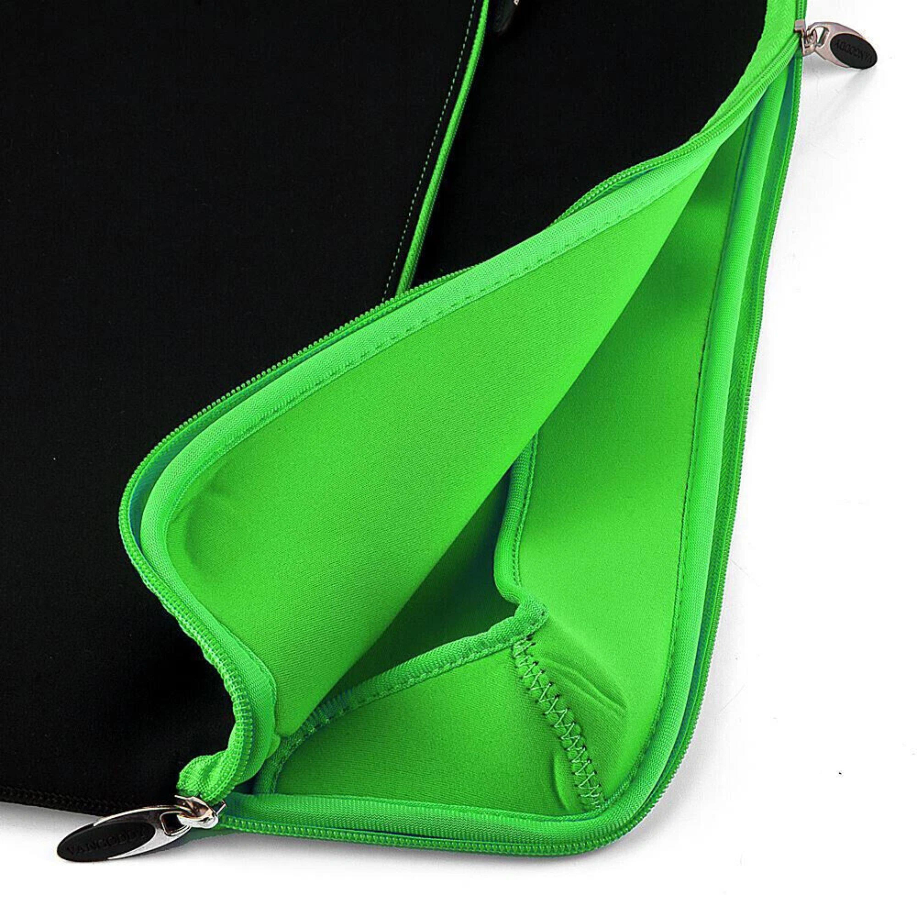 Left. Kitcheniva - Laptop Neoprene Sleeve Case Carry Bag For 15" Laptop Black/Green - Black/Green.