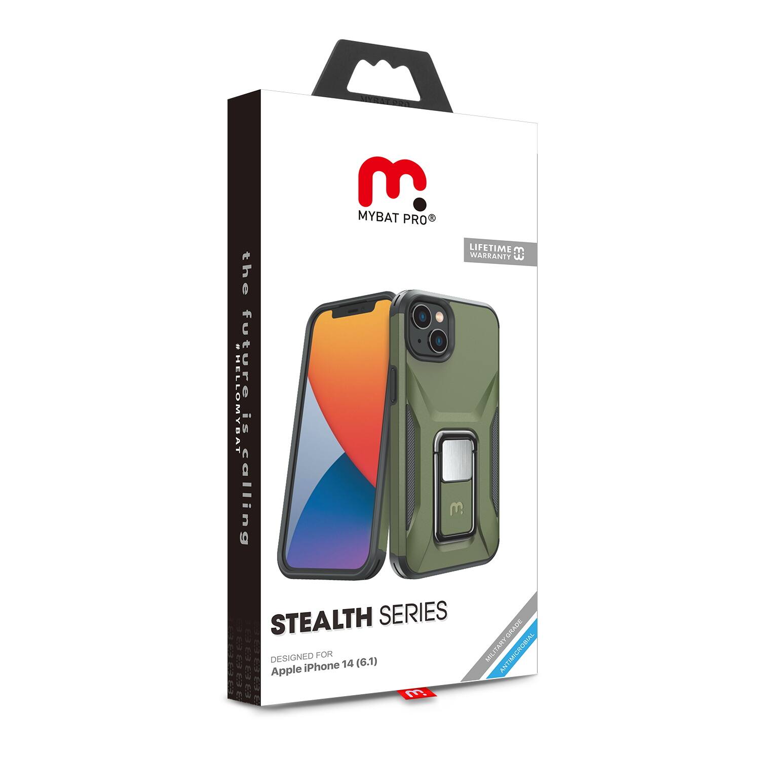 MYBAT PRO LIFETIME WARRANTY  
the WHELLOMYRAT future is calling  
STEALTH SERIES  
ADE C 6  
DESIGNED FOR Apple iPhone 14 (6.1)  
MILITARY GRADE  
ANTIMIGROSIAL  
C3 - NNR