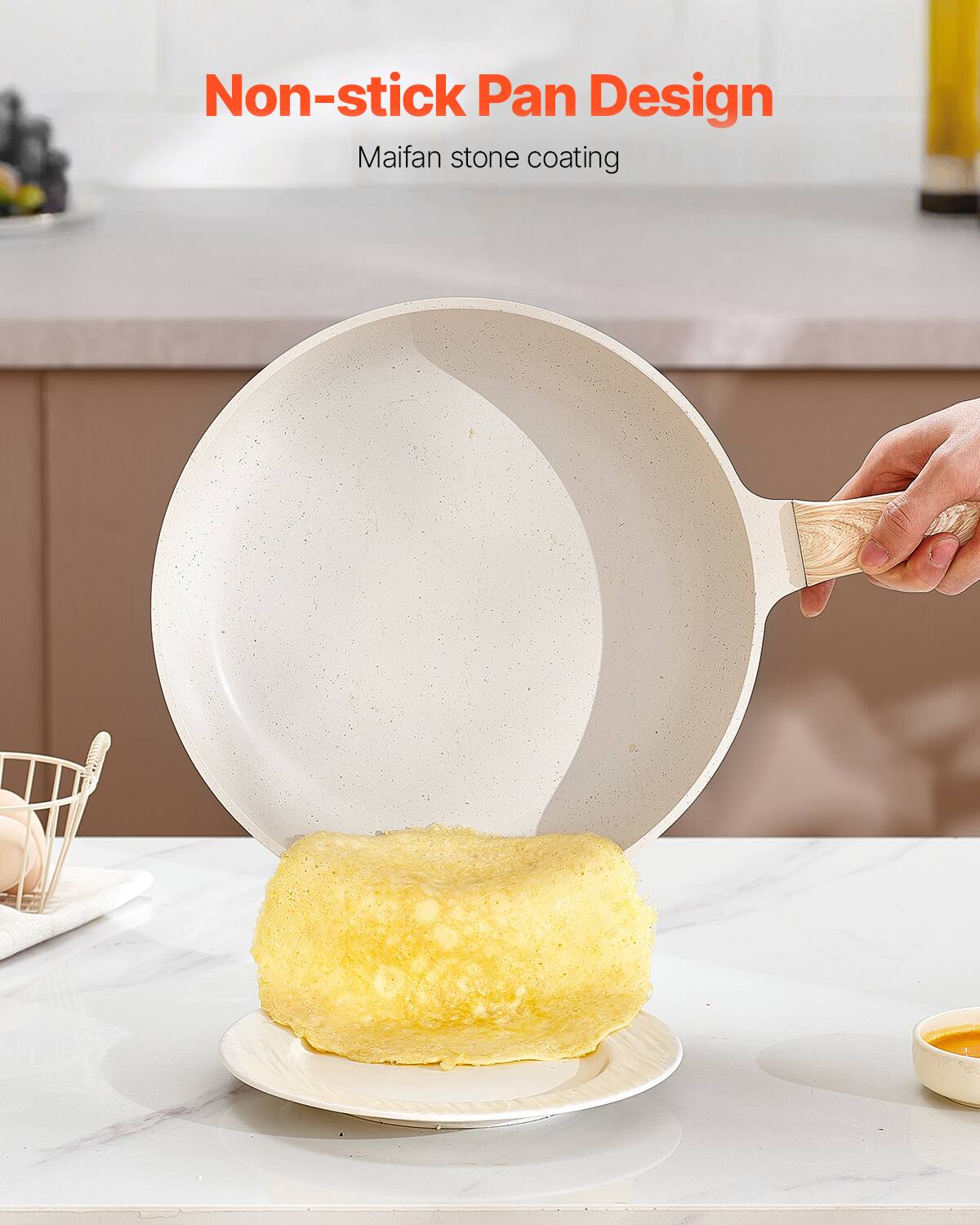 Non-stick Pan Design  
Maifan stone coating