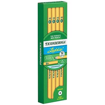 HB 2 B 2 HB 2 HB 2  
THE WORLD'S BEST PENCIL  
TICONDEROGA Laddie 12  
TICONDEROGA #2  
UNSHARPENED  
TICONDEROGA  
ROUND 11/32 DIAMETER