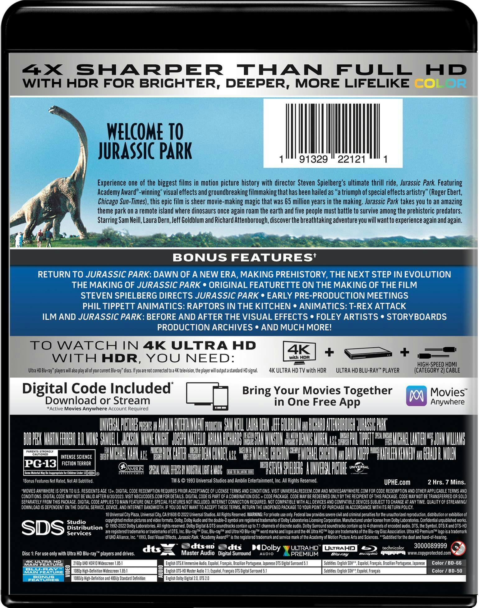 Back. Jurassic Park (4K Ultra HD + Digital Download) [UHD].