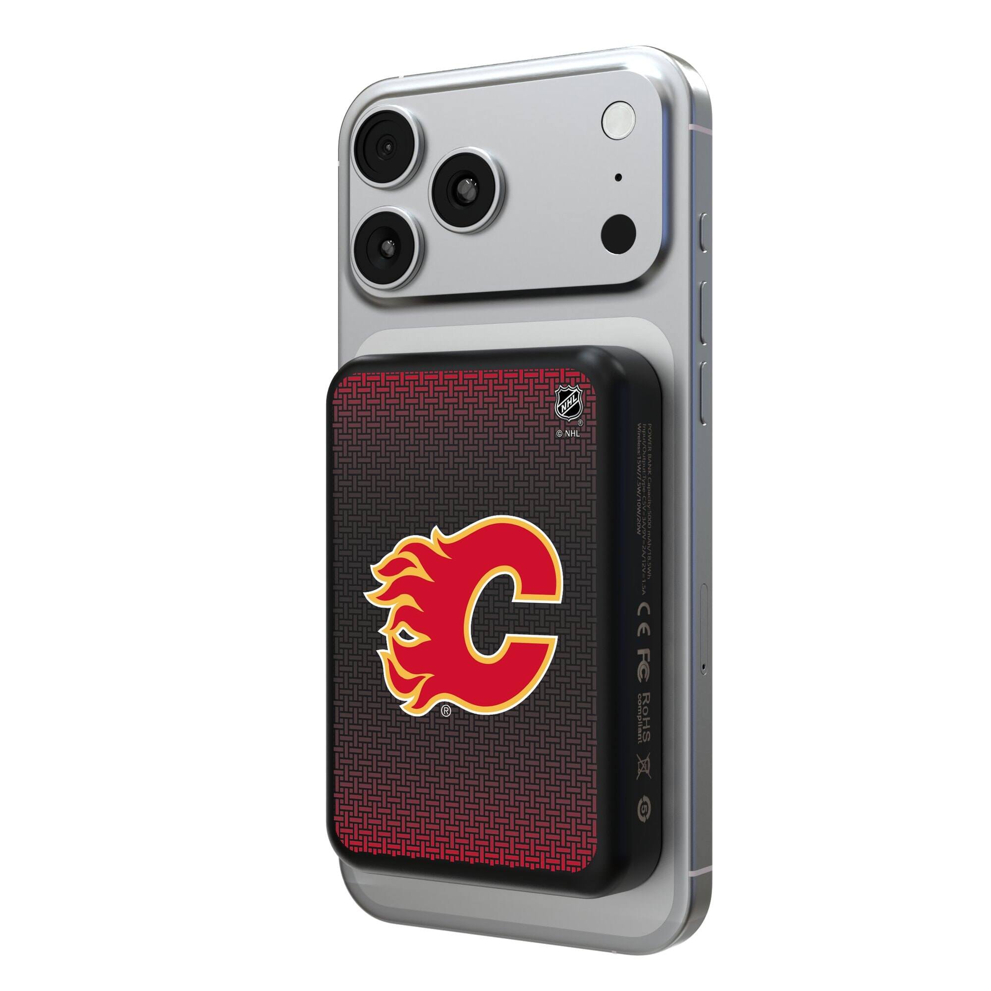Keyscaper - Calgary Flames Wireless Magnetic Power Bank - Black