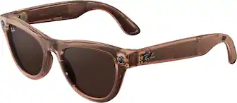 Ray-Ban Meta - Skyler (Gen 2) glasses with Meta AI, Audio, Photo, Video Compatibility - Transitions Brown Lenses - Shiny Transparent Peach