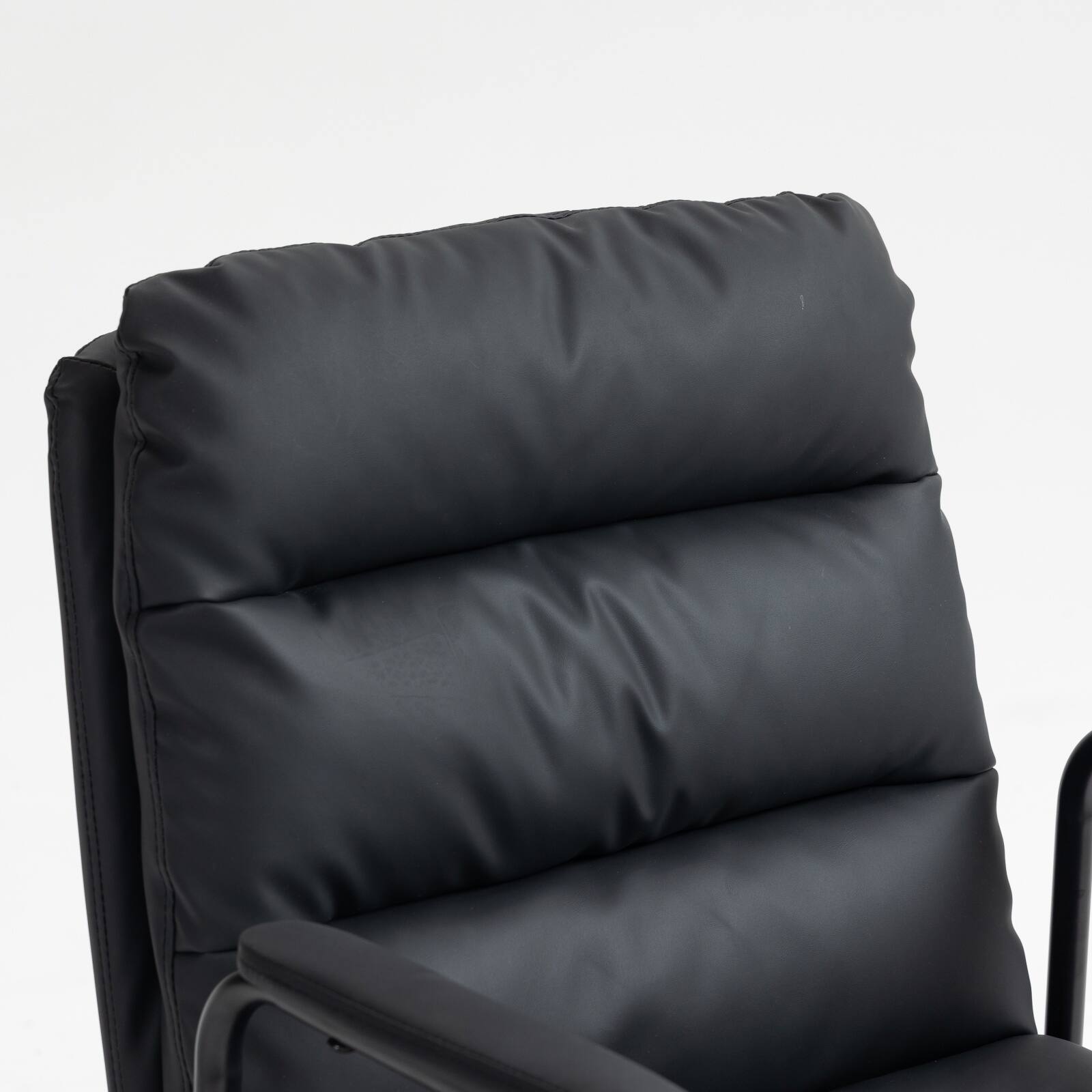 Back. Spaco - Spaco Executive Office Chair with Ergonomic PU Leather, 40° Recline, Swivel with Wheels, for Home Office - Black.