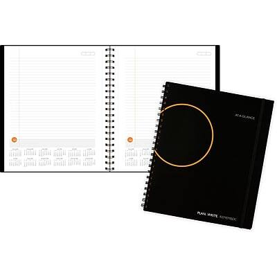 AT-A-GLANCE - Plan. Write. Remember. 8.5" x 11" Daily Planner, Poly Cover - Black/Orange