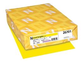 Neenah Paper - Exact Brights Multipurpose Paper, 20 lbs., 8.5" x 11", 500 Sheets/Ream (26281) - Bright Yellow