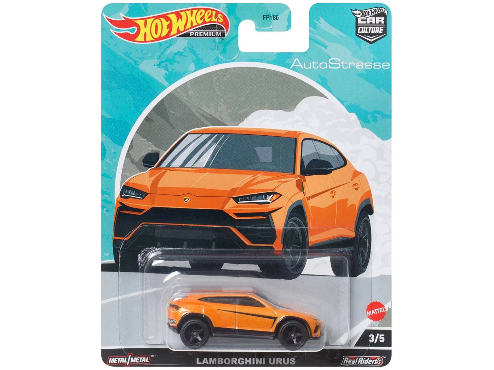 Hot Wheels HOY PREMIUM TM HOT WHEELS FPY86 86 CAR CULTURE AutoStrasse MATTEL 3/5 I METAL METAL|METAL METAL LAMBORGHINI URUS RealRiders