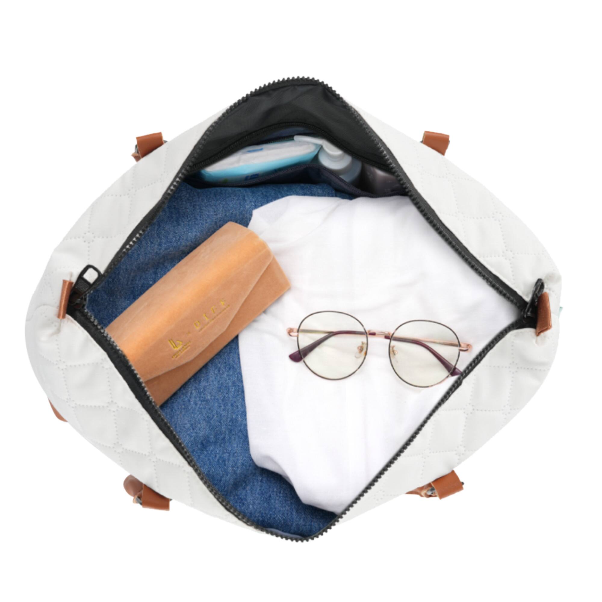 Alt View 5. Ecooso - 4-Piece ABS Hard Shell Luggage Set with Travel Bag, TSA Lock, 360掳 Spinner Wheels, 20/24/28 Inch - Ivory.