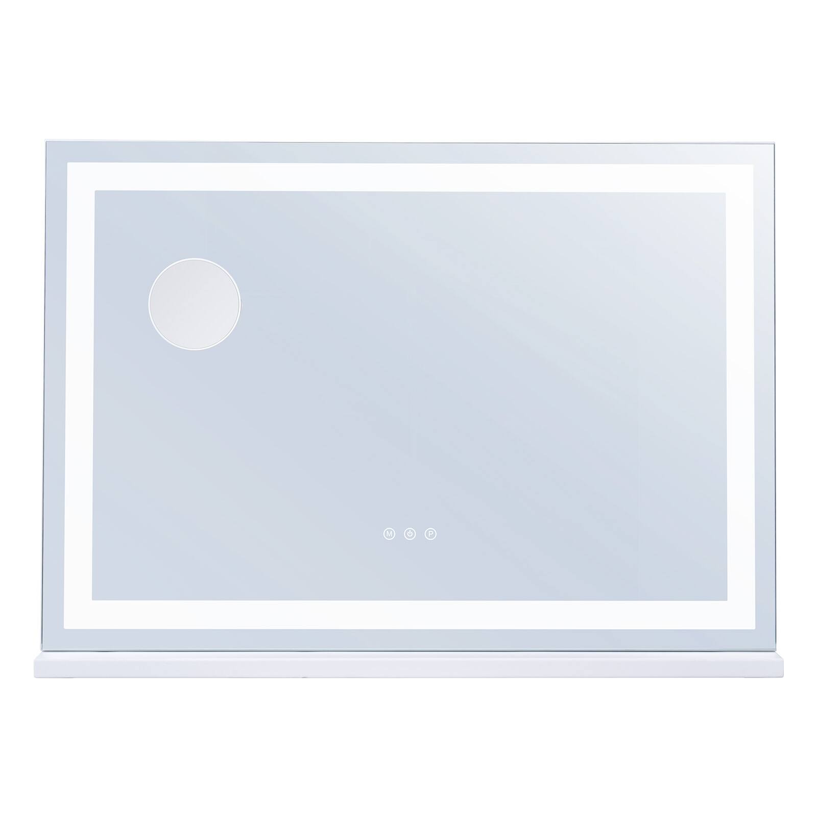 Alt View 5. VEVOR - Large Vanity Mirror with Lights, Three Color Lighting Modes, Lighted Makeup LED Mirror,5X Magnification,USB Port - White.