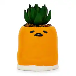 Silver Buffalo - Sanrio Gudetama Meditation 3-Inch Mini Planter With Artificial Succulent - Yellow