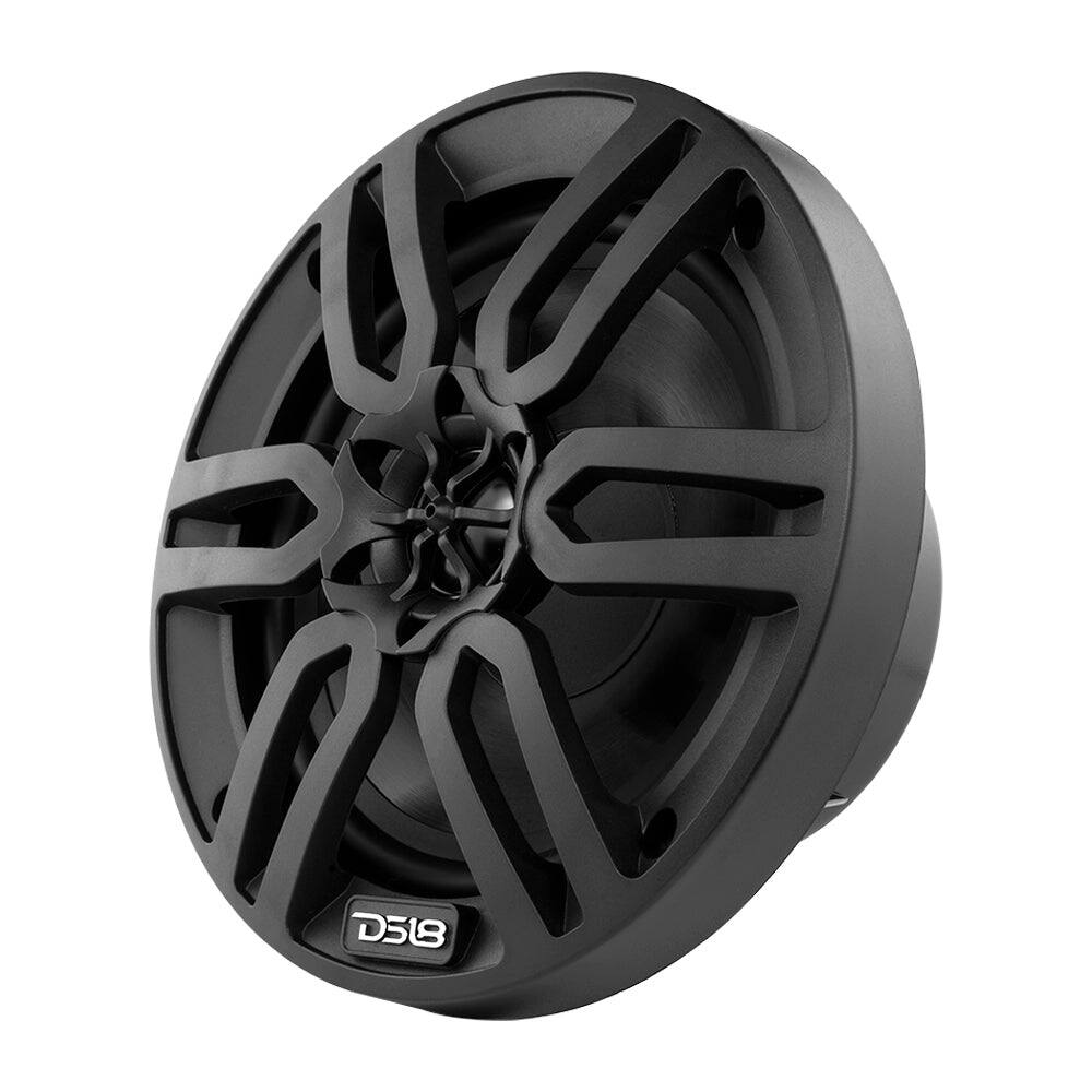 Left. DS18 Audio - MP 6.5" 2-way Coaxial Speaker with Built-in Driver and Grille (Pair), 60W RMS 4-Ohm - Black.