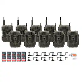 Stealth Cam - 40MP Deceptor Max Cellular Trail Camera with Simple Camera Holder 32GB Memory Cards and Card Reader(10 Pack)