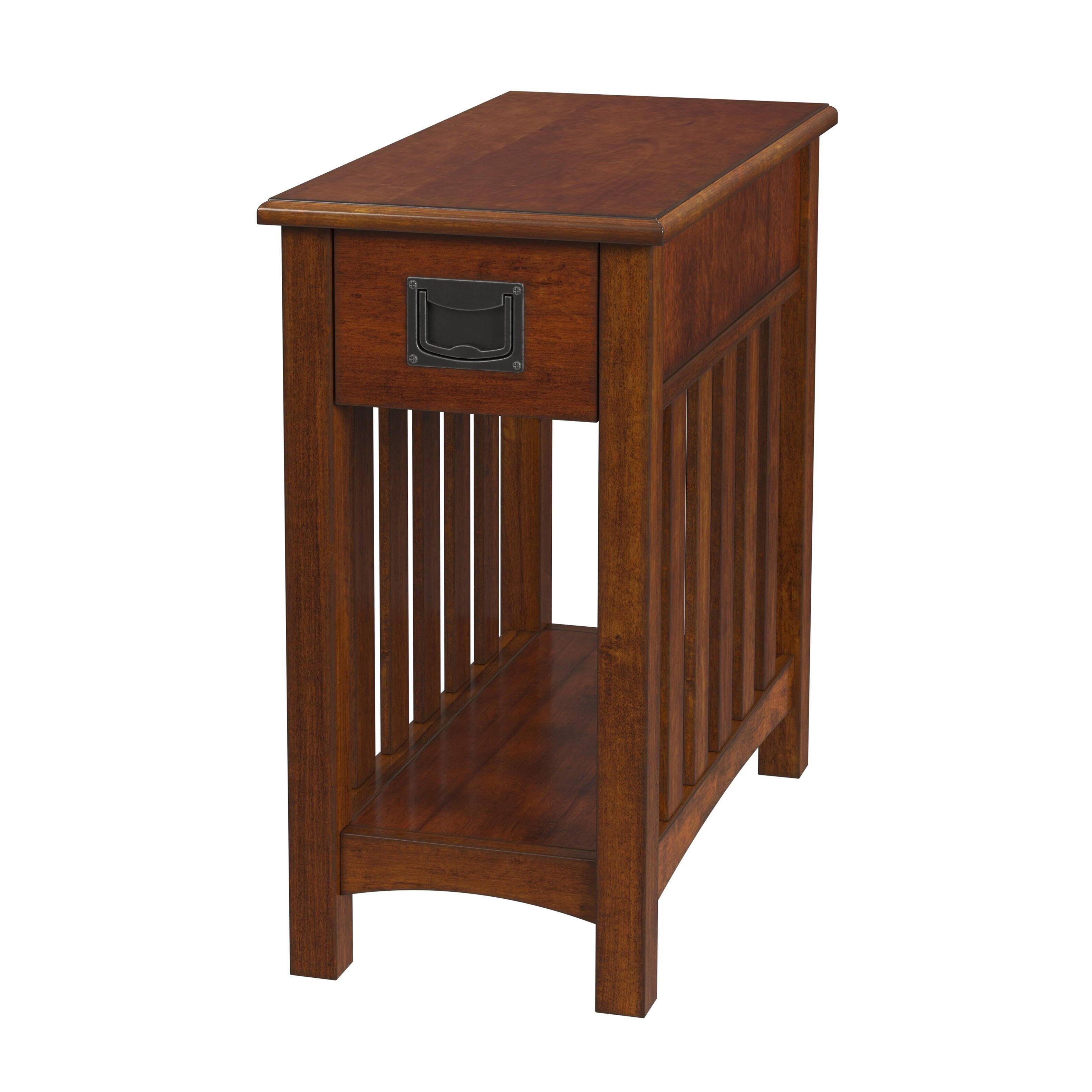 Butler Specialty - Larina 16 in. W Rectangular Wood Shaker 1 Drawer Side Table with Lower Open Shelf - Light Brown