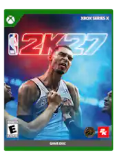 XBOX SERIES X NBA 2K27 S LEDGER RI EVERYONE E ESRB FTRDILYD BREREEBALE COLAVIA ANFOGIATION 2K GAME DISC