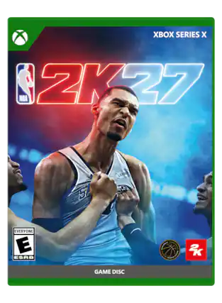 XBOX SERIES X NBA 2K27 S LEDGER RI EVERYONE E ESRB FTRDILYD BREREEBALE COLAVIA ANFOGIATION 2K GAME DISC - E (Everyone)