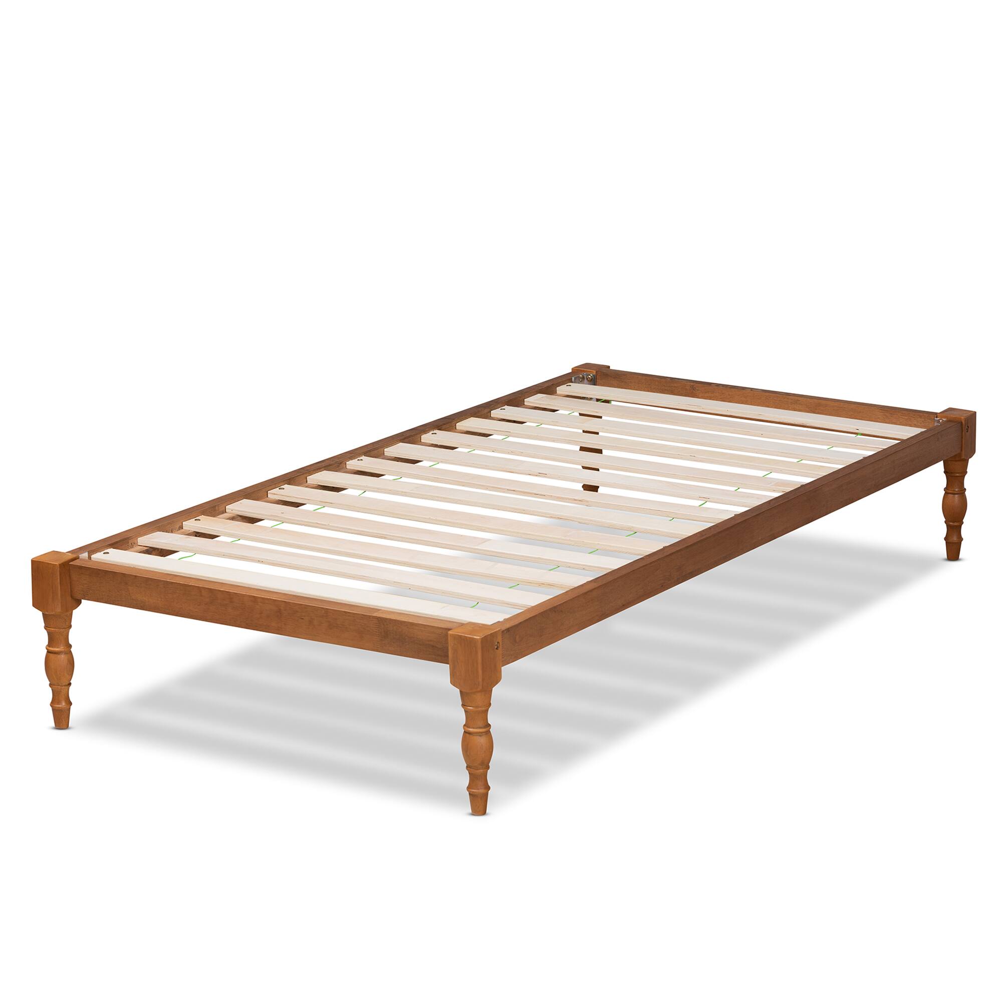 Left. Baxton Studio - Iseline Modern and Contemporary Walnut Brown Finished Wood Platform Bed Frame - Ash Walnut.