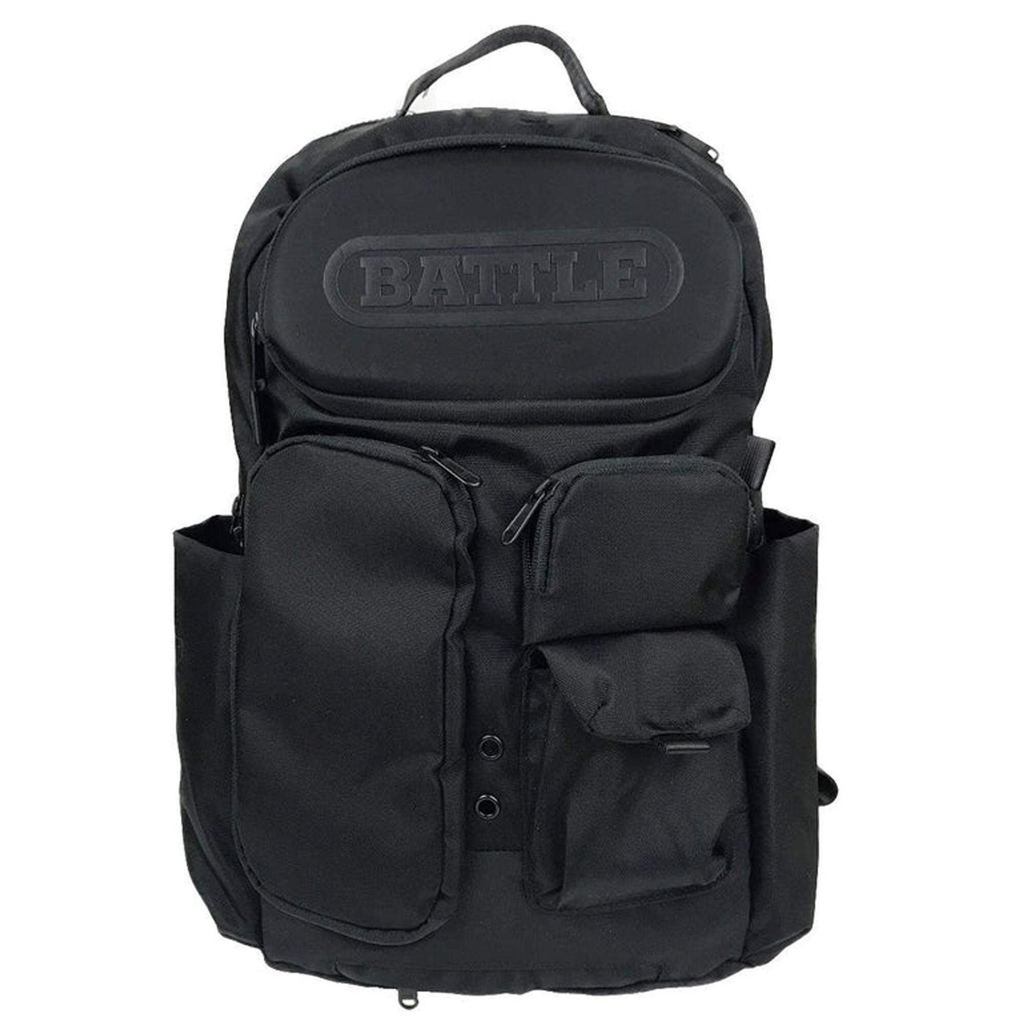 Front. Battle Sports - Battle Sports Arsenal Backpack, Black with Black Logo - Black.