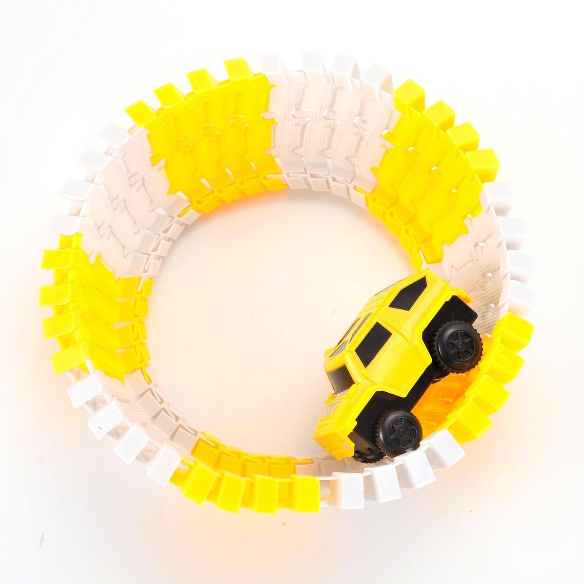 Left. JuzToys - Kids Toys Cars, Construction Toys Race Tracks Playset, Track Set and Trucks Building Toy Educational Toys, Yellow - Yellow.