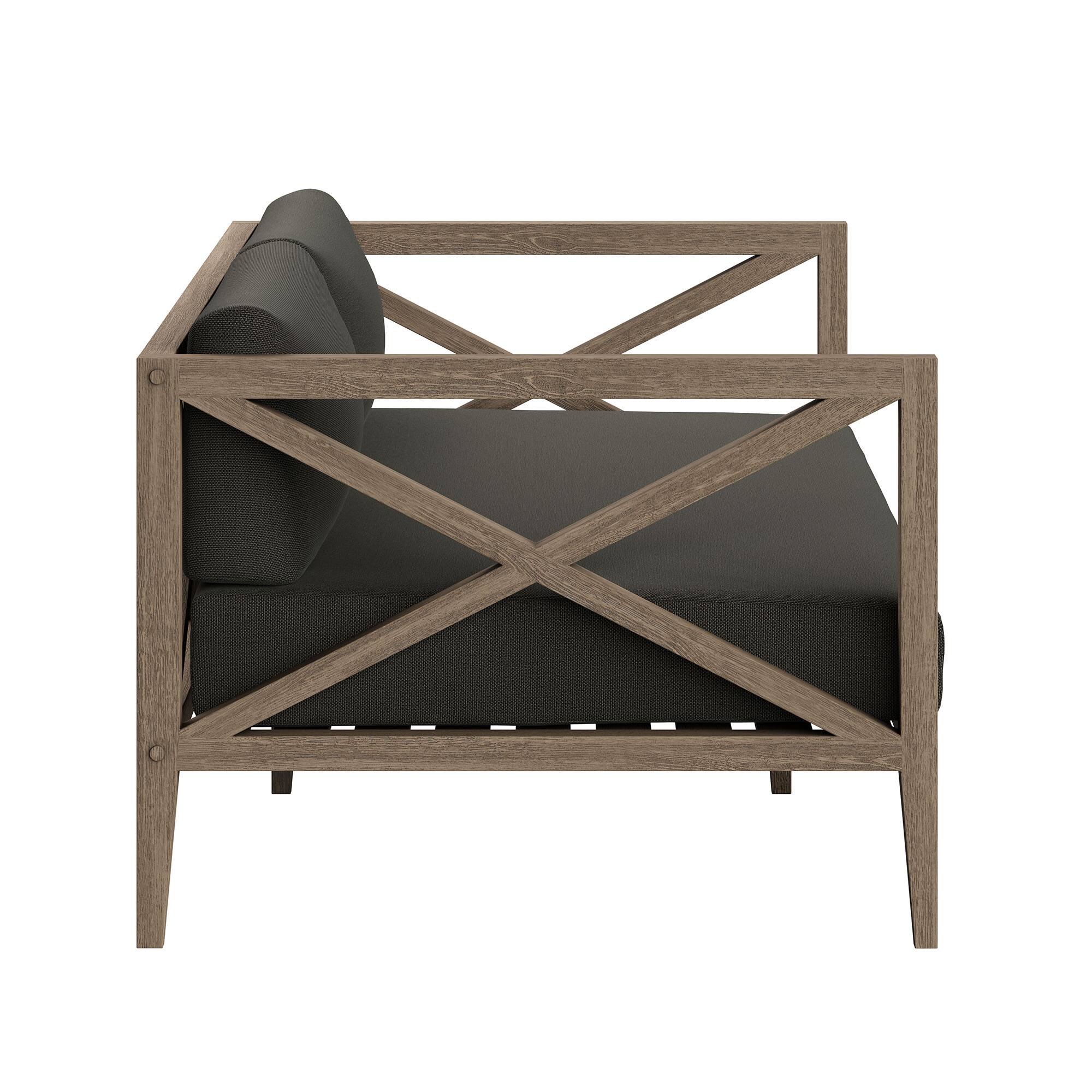 Alt View 4. Modway - Northlake 5-Piece Teak Outdoor Patio Furniture Set - Flint Gray.