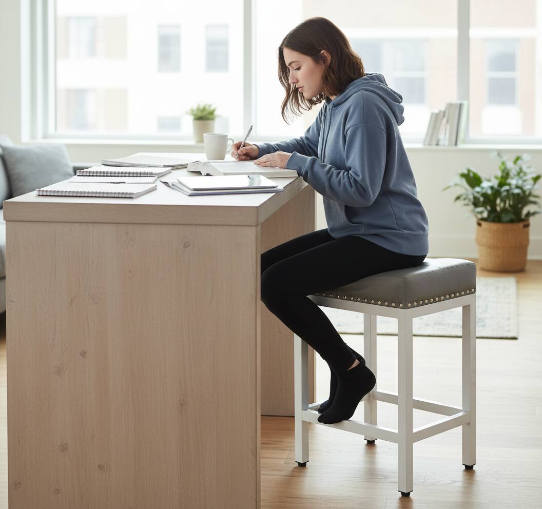 Alt View 5. AOITUN - Bar Stools Set 2, 24 Inch - Perfect for Daily Use in Kitchen or Bar - Enhance Comfort and Style with Durable Design - Gray.