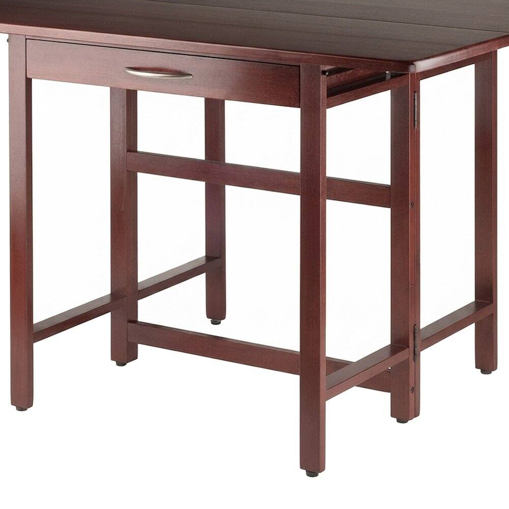 Alt View 1. FurniFact - Walnut Folding Dining Table – Space-Saving Drop Leaf Table for Small Areas - Walnut.