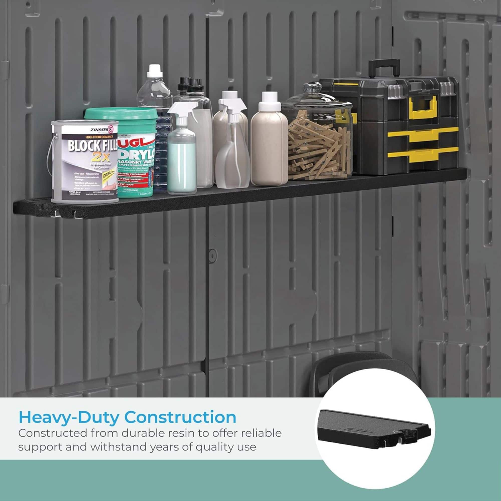 Suncast Horizontal/XL Vertical Shed Shelf Kit Wall Mount Outdoor