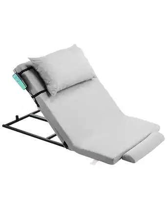 Front. VEVOR - Electric Lifting Backrest for Bed, 300 lbs Capacity, 4-68° Adjustable Lifting Bed Backrest, with Headrest & Legrest - Gray.
