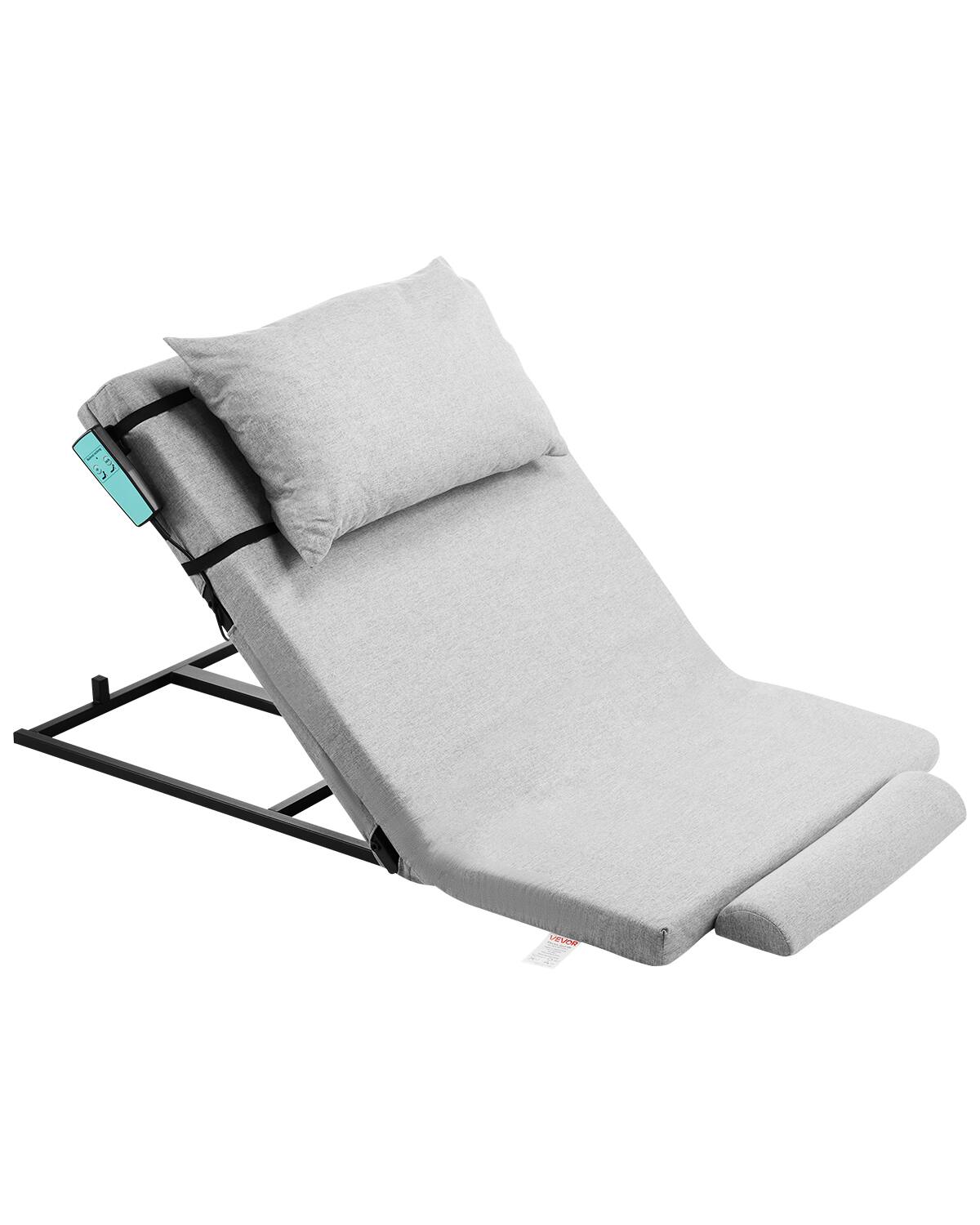 Front. VEVOR - Electric Lifting Backrest for Bed, 300 lbs Capacity, 4-68° Adjustable Lifting Bed Backrest, with Headrest & Legrest - Gray.