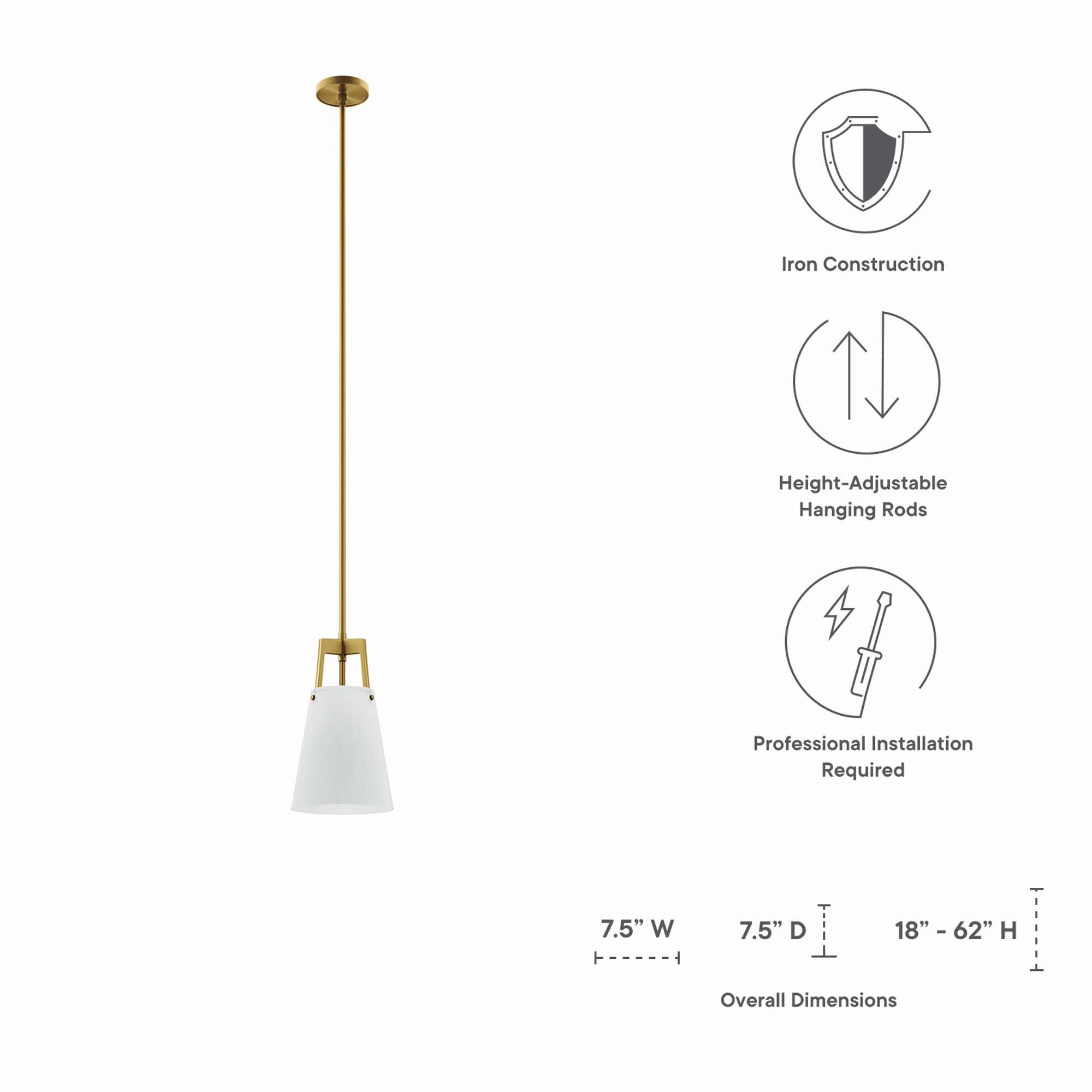 Iron Construction  
Height-Adjustable Hanging Rods  
Professional Installation Required  

Overall Dimensions:  
7.5" W x 7.5" D x 18" - 62" H
