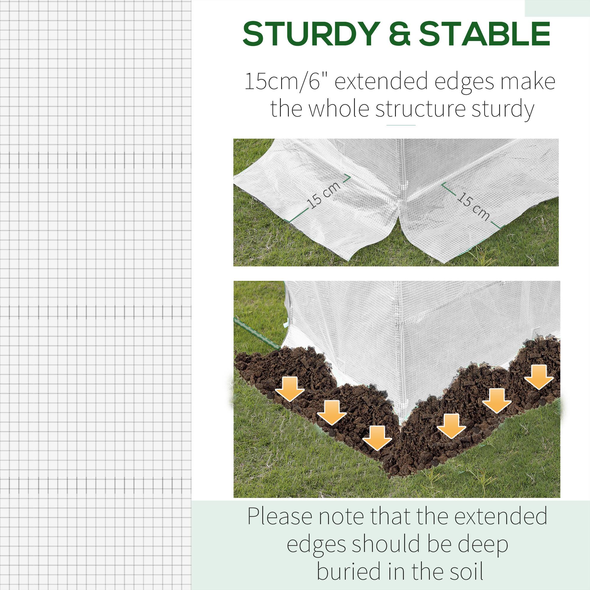STURDY & STABLE
15cm/6" extended edges make the whole structure sturdy

Please note that the extended edges should be deep buried in the soil