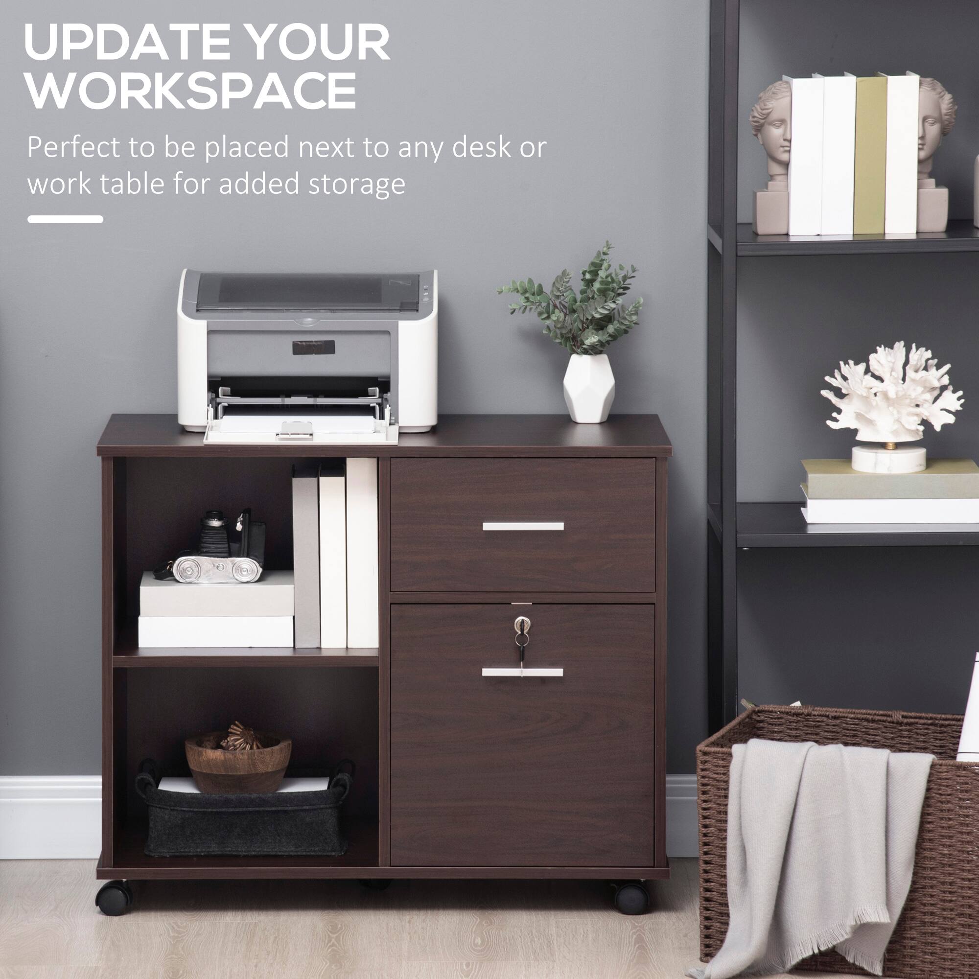 UPDATE YOUR WORKSPACE  
Perfect to be placed next to any desk or work table for added storage