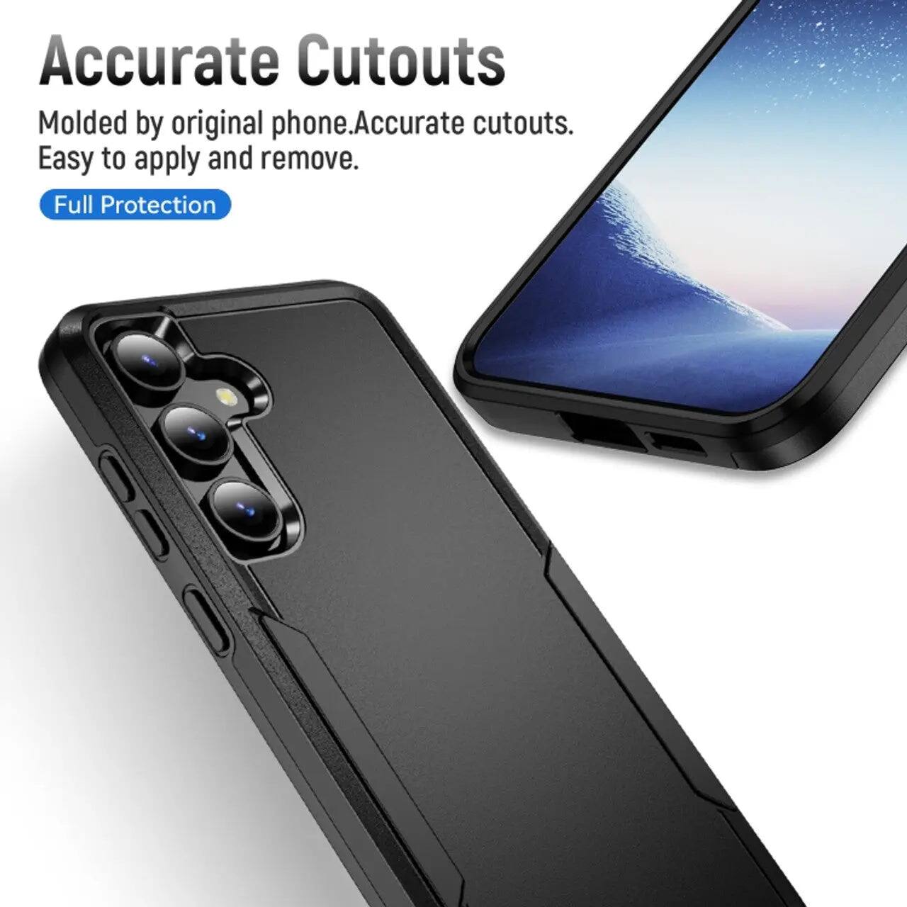 Accurate Cutouts  
Molded by original phone. Accurate cutouts. Easy to apply and remove.  
Full Protection