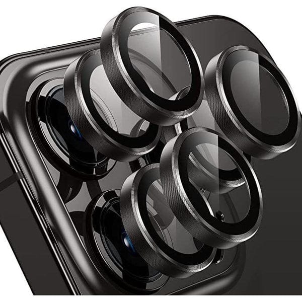 Entronix - Metal Camera Lens Protector for iPhone 16 and 16 Plus - Ultimate Protection - Black