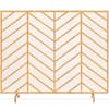Front. Best Choice Products - Best Choice Products 38x31in Single Panel Handcrafted Iron Chevron Fireplace Screen w/ Distressed Finish - Gold - Gold.