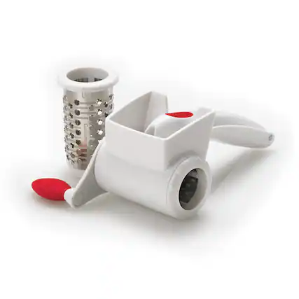 Front. Cuisipro - Surface Glide Technology Rotary Dual Grater White - White.