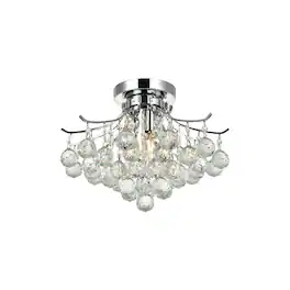 Elegant Lighting - Toureg 3 light Flush Mount Clear Royal Cut Crystal - Chrome