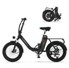 5th Wheel - TIDE 2 Foldable Utility eBike w/ 45 mi Max Operating Range & 20 mph Max Speed - Black