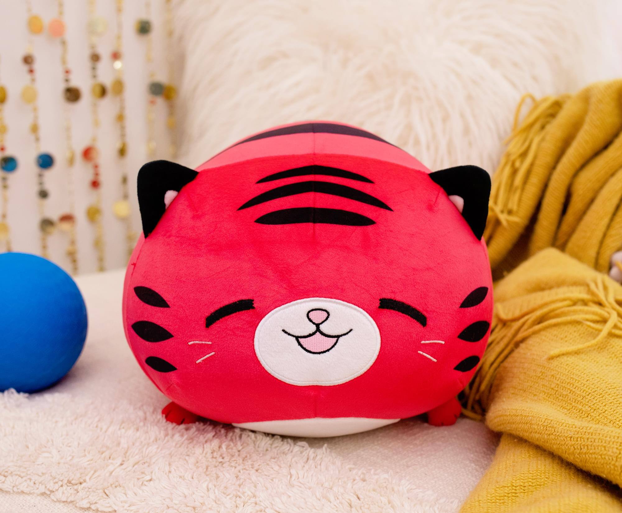 Alt View 2. Toynk - MochiOshis 12-Inch Character Plush Toy Animal Red Tiger | Puyumi Purroshi - Red.